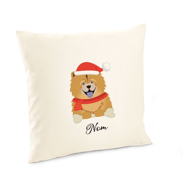 Housse Coussin Noël Chien 45x45cm Réveillon Rayonnant - Univers